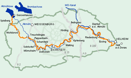 Altmühltal Panoramaweg: Karte