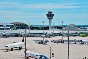 Blick auf den Flughafen München